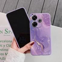 Marmurinis minkštas silikoninis dėklas, skirtas Samsung A55 M35 S24 Redmi Note 13 Pro 13C 14 Xiaomi Poco C65 iPhone 15 Huawei Honor 200 Realme 9 fotoaparato smūgiams atsparus dangtelis Samsung Galaxy S9 Plus violetinė