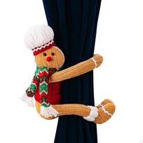 Gingerbread Man Curtain Tieback Christmas Decor Birthday Gift Decorative Cute Modern žalia