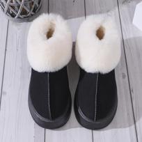 Autumn Winter Short Tube Suede Snow Boots For Women Cross-Border Large Size Flat Thick Bottom Footstep Velvet Fleece Boots 36-42 36 juoda