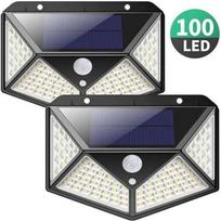 NANWAD-2 vnt. lauko saulės šviestuvas 100 LED apšvietimas Judesio detektorius Sieninis šviestuvas