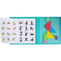 Geometrinis magnetinis Tangram dėlionė vaikams - MOGOI - 7 dalys - Žalias