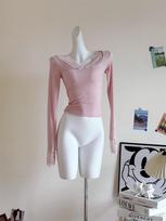 Pink Sexy V-neck Lace Stitching Bow T-shirt Women Autumn Winter Sweet Long Sleeve Slim Tops Korea Chic Design Casual Blouse New S rožinė