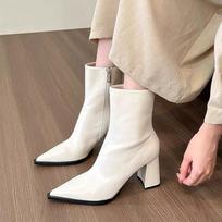 Smailūs sniego ankle boots moterims Seksualūs aukštakulniai Batai Oda Mada Žieminiai Chelsea batai Tendencija Goth Moteriški batai 39 black