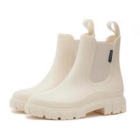 Ladies and gentlemen's outdoor  anti slip rain boots kitchen shoes garden motorcycle waterproof  rain water fishing shoes 36 beige