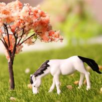 2PCS Miniature Animal Horse Doll Micro Landscape Bonsai Plant Ornament Table Decoration DIY Fairy Garden Accessory S