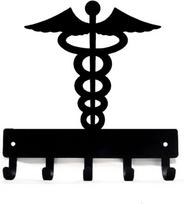 1pc Caduceus Doctor Medic Metal Key Rack Wall Mounted Hook Up Key Hanger Artwork Hook for wall,Iron Art,Coat Hange bronza