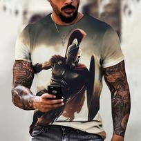 „Sparta Graphic Tee“ vyriški marškinėliai vyrams Drabužiai, dideli marškinėliai, vyriški marškinėliai, 3D spausdinimas, vasaros viršutiniai drabužiai, kasdieniai trumpomis rankovėmis gatvėje S gray