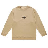 American Retro Pure Cotton Heavy Men'S Crew Neck Sweater Loose Large Size Autumn And Winter Tide Brand Printed Casual Pullover M abrikosas
