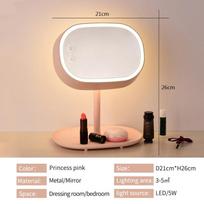 Moterų makiažo veidrodžio laikiklis Veidrodėlis su LED šviesa Reguliuojamas lietimui jautrus pritemdiklis USB LED kosmetinis veidrodėlis Stalo veidrodėlis Kosmetinis veidrodėlis white