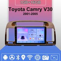 „Android Carplay“ automobilio radijas, skirtas „Toyota Camry V30“ 2001–2005 m. multimedijos grotuvui, galvos blokui, stereo, GPS navigacijai, „Bluetooth“, WIFI, 2+32GB 1+16GB blue