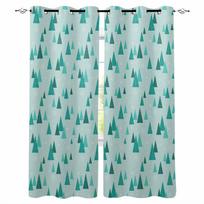 Christmas Tree Snowflakes Retro Blackout Curtains For Living Room Bedroom Window Treatment Blinds Drapes W135 x H60cm blue