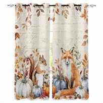 Autumn Thanksgiving Autumn Plants Blackout Curtains For Living Room Bedroom Printed Window Treatment Drapes Home Decor W135 x H60cm