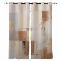 Brush Color Block Abstract Watercolor Blackout Curtains For Living Room Bedroom Window Treatment Blinds Drapes W135 x H60cm