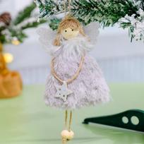 Kalėdų angelo lėlės pakabukas Kalėdinė dekoracija Kalėdinės eglutės pakabinami papuošimai Navidad Naujieji metai Namų dekoras Kalėdinės dovanos white