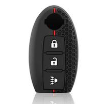For Nissan Versa Maxima Altima Rogue Armada Sentra Murano Infiniti FX35 QX60 Silicone Car Key Case Cover raudona