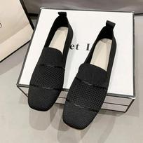 pavasaris ruduo Tinklelis moteriški batai Kasdieniai minkštu padu vieni batai Kvadratinis pirštas Moteriški batai Mada komfortas plokščiapadžiai Zapatos Mujer trafza 36 juoda