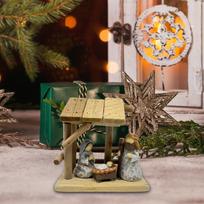 Christmas Nativity Scene Statue Desktop Ornament Gift Decor Artwork Wood Resin Sculpture black