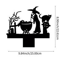 1pc, Witch Desktop Decorations, Desktop Metal Artwork, Bookends Decorations, Halloween Decorations Hanging Wall Art šviesiai pilka spalva