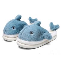 Fashion Hot Sale Shark Slippers Men Winter Home Shoes Warm Fluffy Slippers Man Designer Cartoon Cotton Slipper Unisex chanclas de hombre 36-37