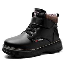 Fashion Kids Children's Microfiber Leather Waterproof Snow Boots Non-slip Lightweight Boys Girls Winter Plus Warm Shoes Casual Footwear 28 black