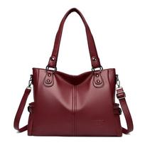 Fashion Classics Female Leather Crossbody Bag Simple Casual Large Capacity Women Shoulder Bag Multifunctional Lady Brand Handbag black