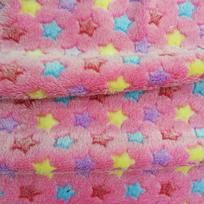 100*160cm Winter Warm Plush Fabric Cute Little Star Pattern Velvet Flannel Fabric For Diy Bedding Pajamas Pet Pad Blanket