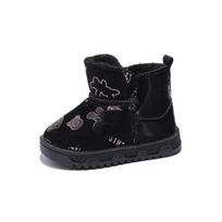 Botas Para Niña Child Snow Boots Winter New Cartoon Girl Cotton Shoe Plush Boy Ankle Boots Cute Kid Shoe Warm Padded Boot Botas 21-insole13CM juoda