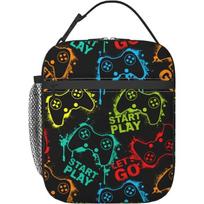 Video Game Controller Insulated Lunch Bag Reusable Lunch Box Portable Thermal Bento Tote for Adults Kids Work School Picnic