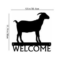 Brand New Horned Goat Farm Welcome Sign - 12 Inch Wide Metal Wall Art Decor Horned Goat Sign Twelve Inch Metal Wall Art Farm juoda