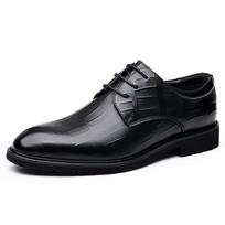 Fashion Men's Almond Toe Derby Shoes, Lace-up Front Dress Shoes For Men Office Business Formal, Black Tie Optional Events 38 juoda