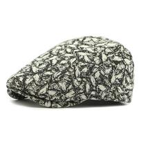 Men's Beret Women's British Retro Cap Forward Cap Peaked Cap juoda