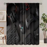2PCS gaming keyboard headset mouse printing curtain, kitchen, bedroom, study, coffee shop 30inchx65inchx2Pcs