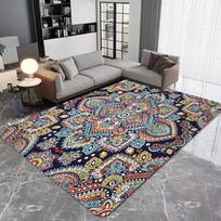 Bohemia Style Area Rug Non-slip Floor Mat for Living Room Bedroom Ethnic Floral Pattern Carpet for Bedroom Bathroom Floor Mat 40X60cm-16x24in
