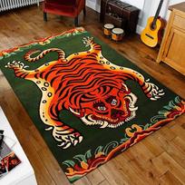 Bengal Tiger Rug Funky Carpet Animal Printed Area Rug Machine Washable Carpet for Bedroom Bathroom Home Living Room Floor Mat 40X60cm-16x24in