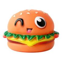 Dog Training Toy Built-in Sounder Vivid Face Expression Hamburg Shape Party Gifts Dog Squeaky beige