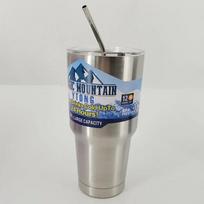 30oz 900ml Stainless Steel Water Bottle with Straw ThermosTumbler Keep Drink Cold Hot Vacuum Flasks Mugs Coffee Cups Car Bottle 30oz 900ml sidabras