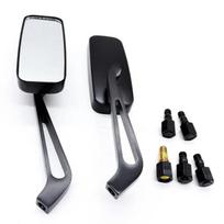 Motorcycle Handlebar Rear View Mirrors Rectangle Black Square Smoke Blue Glass 8mm/10mm Universal Side Mirror Mobike Accessories black