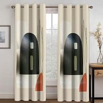 Elegant Abstract Artworks Morandi  Window Curtains Blinds For Kids Bedroom Living Room Bathroom Kicthen Door Hall Home Decor W50 X H130(CM)X2&Hook