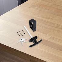 Shed Door Latch T-handle Lock Set Hardware with Screws Replacement for Playhouses 11.4cm Stem