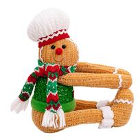 Adjustable Knitted Gingerbreads Man Figurines Dolls Curtain Tiebacks Buckle Christmas Festival Home Decors Accessory žalia