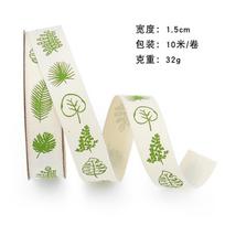Spausdintas Vėžlio Nugaros Lapų Kaktuso Medvilninis Kaspinas, Gėlės Sodininkystė Vazoniniai Augalai Dekoratyvinė Audinio Medžiaga 10 m flower * 15mm beige