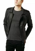 Stylish Men's Leather Jacket Black Genuine Lambskin Leather Jacket Motorcycle XS juoda