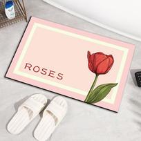 Tulip Flower Diatom Mud Absorbent Soft Mat Toilet Door Non-slip Mat Household Foot Mat Bathroom Quick Drying Floor Mat 40 * 60cm Diatom Mud white