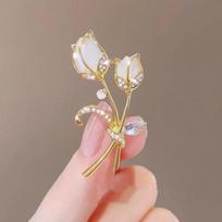 Opal Tulpių sagė Premium Niche Elegant Pin Subtilus kostiumas Megztinis Smeigtukas Priedai Korsažas tulpės spalva