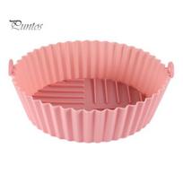 Silicone Air Fryer Pot Tray Prevents Residue BPA-Free Silicone Fryer Liner Replacement for Parchment Liner Paper Food-Safe Air Fryer Oven Accessories Small rožinė
