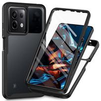 Skaidrus dėklas, plėvelė, rėmelis, šarvai 360 apsauga Xiaomi Redmi Note 13 Pro 12s 12c 11s 10s telefonui Redmi Note 13 5G&Case and PET Film juoda