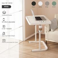 Foldable Lifting Sofa Side Table Bedside Simple Small Desk Living Room Balcony Mobile Office Laptop Desk balta