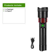 Itin galingas 800W LED žibintuvėlis, USB įkraunama lempa su fluorescencine šviesa, didelio nuotolio žibintuvėliai, lauko medžioklės, kempingo šviesa E-300W no battery