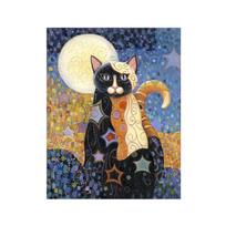 ADM Gustav Klimt, Famous Paintings, Cats, Art, Canvas, Painting, Abstract and Lovely Animals, Retro, Murals, 21cm×30cm gray
