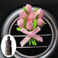 Tulip Bouquet Car Mounted Fragrance Car Goddess Air Conditioner Air Outlet Diffuser Stone Car Interior Decoration Accessories gray